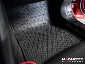 Alfa Romeo Giulia Floor Mat Set - All Weather Rubber Front/ Rear 4 Piece Set - Deluxe - RWD Model